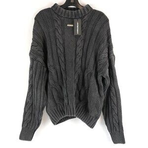 ColdCulture Patterned Knit Boxy Fit Sweater in Black - Size Small - NWT